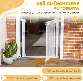 PawHut Poarta Siguranta Reglabila 75‑103 cm | Aosom Romania