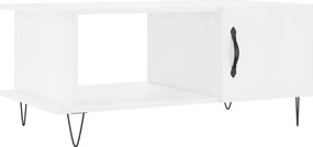 vidaXL Măsuță de cafea, alb extralucios, 90x50x40 cm, lemn compozit