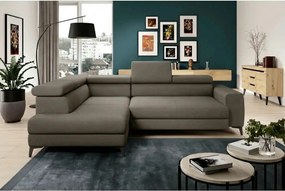 Coltar BAGGIO, sezlong stanga, stofa catifelata cappuccino - Poso 03,