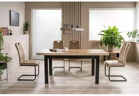 Masa extensibila Presto stejar artizan/negru L140-218 cm