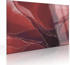 Tablou pe sticlă - Floare abstractă roșie N⁰2 (70x50 cm)