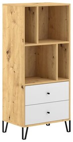 Comodă SULA, stejar artisan/albă