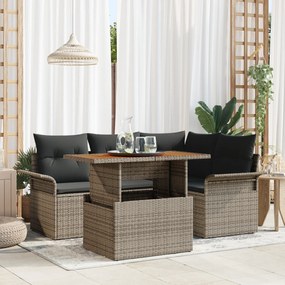 vidaXL Set de canapele pentru grădină 5 pcs Gri 100 x 55 x 73 cm