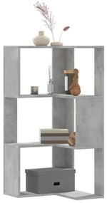 vidaXL Bibliotecă 3 niveluri gri beton 50x50x102 cm lemn prelucrat