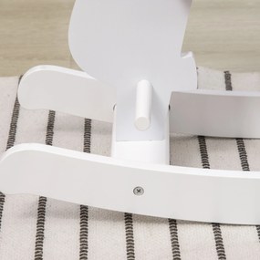 HOMCOM Căluț Balansoar pentru Copii de 1-3 Ani din Lemn cu Ghidon și Pedale Suport 50 kg 68x27x46,5 cm Alb și Roz | Aosom Romania