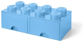 Cutie de depozitare cu 2 sertare LEGO®, albastru deschis