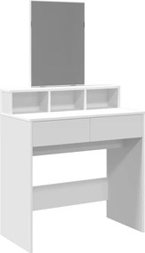 vidaXL Masă de toaletă cu oglindă, alb, 80x41x144,5 cm