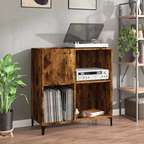 vidaXL Dulap pentru discuri stejar fumuriu 84,5x38x89 cm lemn compozit
