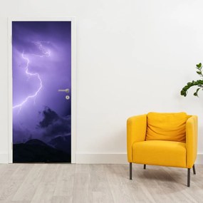 Fototapet pentru ușă - Cerul violet și fulger (95x205cm)