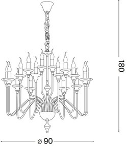Lustră pe cablu Ideal Lux ARTU 16xE14/40W/230V