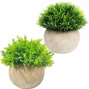Set de 2 plante artificiale Dede Home, plastic, verde/bej, 13 x 9 cm