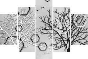 Tablou abstract cu pomi (150x105 cm)