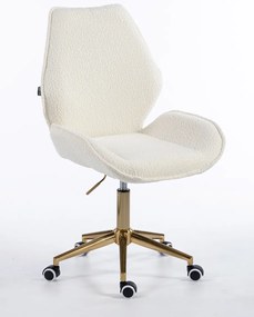 HR350K Scaun Boucle din Catifea Bază Aurie