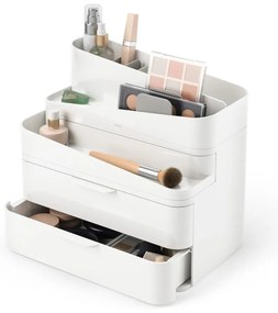 Organizator de baie alb pentru cosmetice din plastic Glam – Umbra