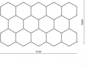 Corp de iluminat LED de tavan HEXLINE LED/513W/230V, 4000K, 300x516 cm, alb