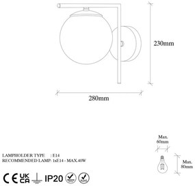 Aplică de perete albă/aurie ø 15 cm Antique – Opviq lights