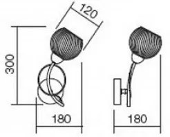 Lampă de perete ANNE 1xE14/28W/230V Redo 02-793
