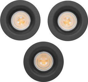 Eglo 902274 - Set 3x spoturi LED încastrate pentru baie SALABATE, 4,9 W, 230 V, Ø 8,8 cm, IP65, negru