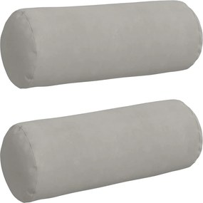 vidaXL Perne Bolster 2 pcs Gri deschis Ø 25 x 70 cm
