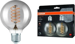 Set de 2 becuri LED dimabile cu filament vintage E27/7,8W/230V 1800K - Osram