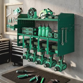 Outsunny Suport pentru Unelte, Suport pentru 5 Burghie Electrice cu Tavă Laterală | Aosom Romania