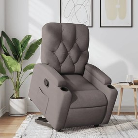 vidaXL Fotoliu rabatabil cu ridicare pe verticală, gri taupe, textil