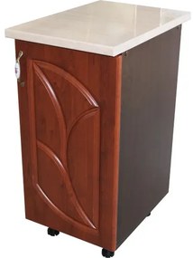 Corp inferior cu 1 Usa Dreapta Zebra, Wenge/MDF Cedru Frunza si blat Travertin 40 x 85 x 60
