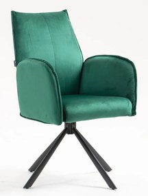 HR280 BAZĂ STEA Scaun Verde din Catifea cu Bază Neagră