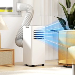 HOMCOM Climatizor mobil 9000 BTU/h 3 în 1 răcire ventilator dezumidificator temporizator 24H și telecomandă alb | Aosom Romania