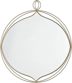 Oglinda de perete cu rama rotunda din fier auriu Zaira 70 cm x 2.5 cm x 79.5 h