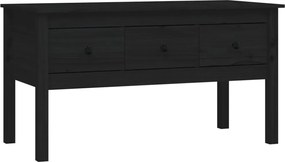 vidaXL Măsuță de cafea, negru, 102x49x55 cm, lemn masiv de pin