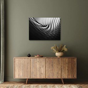 Tablou abstract - spirală alb neagră (70x50 cm)