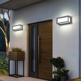 Brilagi - Aplica LED de exterior cu senzor PARKER, 12W, 230V, gri, IP44