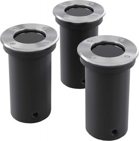 vidaXL Lumini pentru grădină la nivelul pământului rotunde 3 buc.