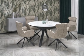 Masa extensibila Vertigo marmura alba/negru L130-180 cm
