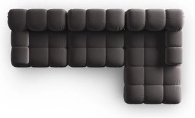 Canapea gri închis cu tapițerie din catifea 285 cm Bellis – Micadoni Home