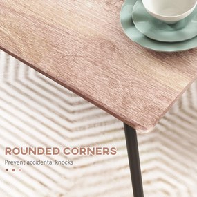 HOMCOM Set din 5 Piese cu Masă de Bucătărie Dreptunghiulară și 4 Scaune Moderne din MDF și Oțel, 110x70x75 cm , Maro | Aosom Romania