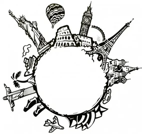 Sticker Plat Monde, 60x60 cm