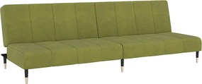 vidaXL Canapea extensibilă cu 2 locuri, verde deschis, catifea