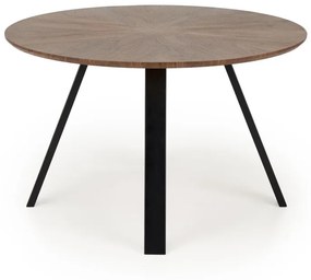 Masa rotunda Danilo nuc/negru ø120/h74 cm