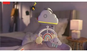 Carusel muzical Fisher-Price Calming Clouds GRP99, Lampa noapte, Nori, Alb