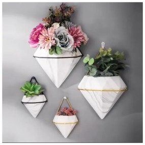 SET 2x ghiveci de flori de perete SEMELA 23x20 cm auriu