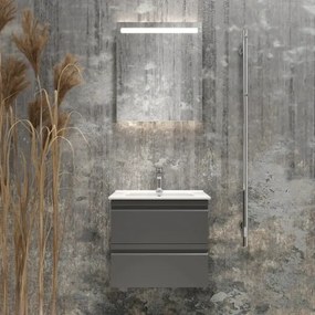 Dulap pentru baie cu chiuvetă VEDO și oglindă LED, 10 W, 230 V, IP44, gri