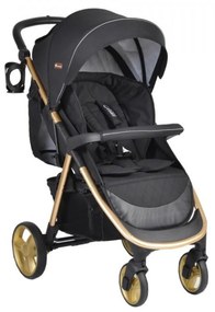 Carucior nou nascuti 3 in 1 NOVOKIDS™ Noble Deluxe, Cadru Aluminiu Gold , Amortizoare, Roti din cauciuc plin AVE, Landou, Scoica auto, Spatar