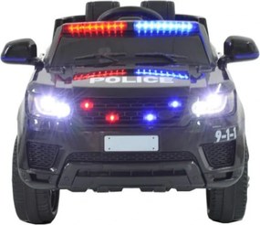 Masinuta Electrica de politie cu acumulator pentru copii NOVOKIDS™ Police Squad SUV , Cu girofar fata/spate, Melodii si USB , 3-6 ani , Usi cu