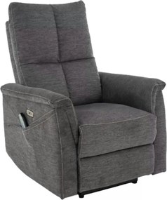 Fotoliu recliner NEPTUN M, gri inchis, stofa clasica/metal, functie de