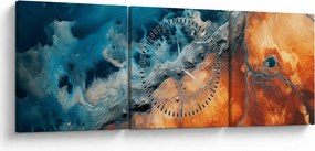 Tablou - Apă și foc (cu ceas) (90x30 cm)