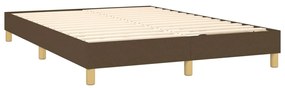 Cadru de pat box spring, maro inchis, 140x200 cm, textil Maro inchis, 25 cm, 140 x 200 cm