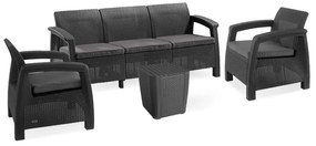 Set de mobilier de grădină Corfu Love duo cu masă Luzon grafit