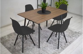 Scaune de sufragerie 4buc negre, stil scandinav Dark Classic
